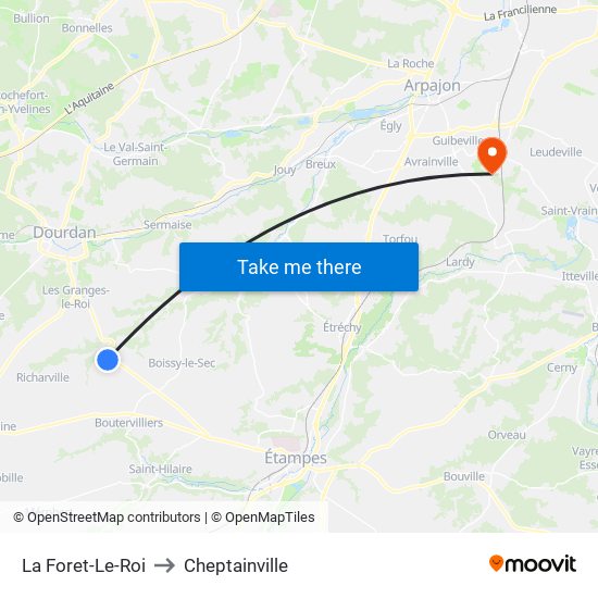 La Foret-Le-Roi to Cheptainville map