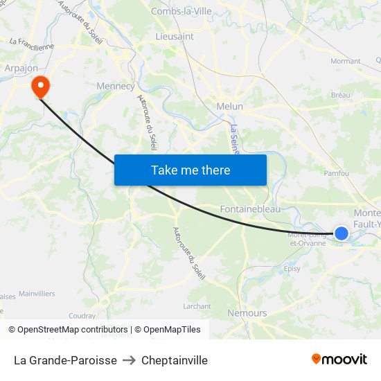 La Grande-Paroisse to Cheptainville map