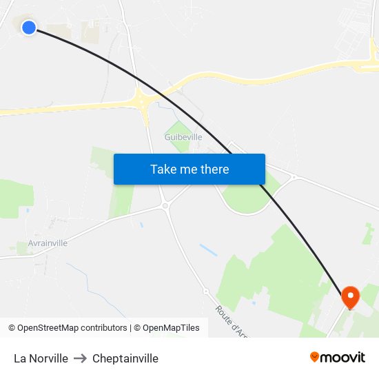 La Norville to Cheptainville map