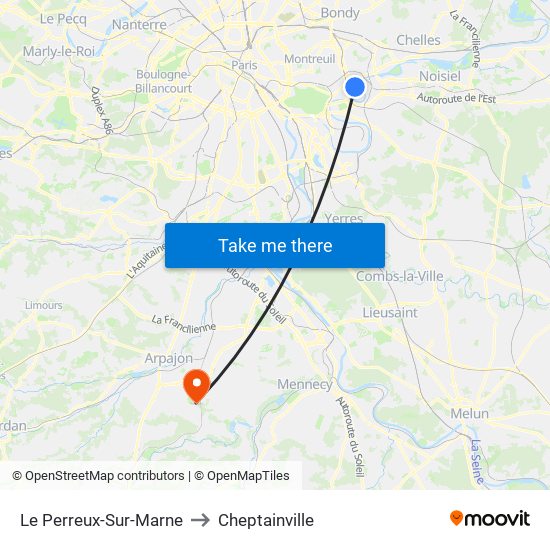 Le Perreux-Sur-Marne to Cheptainville map