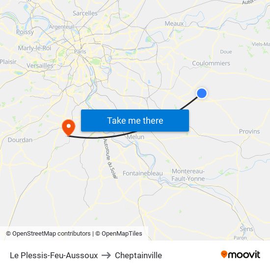 Le Plessis-Feu-Aussoux to Cheptainville map