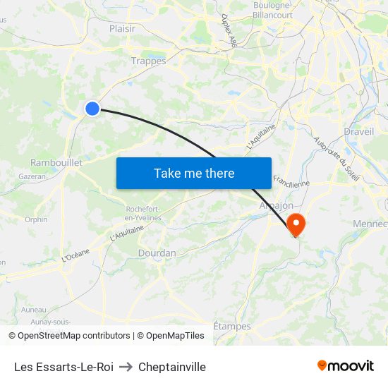 Les Essarts-Le-Roi to Cheptainville map