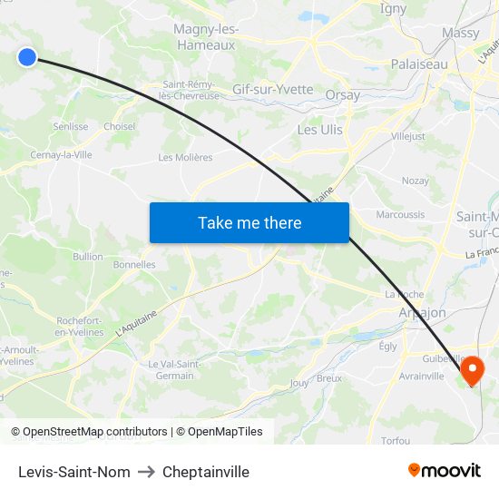 Levis-Saint-Nom to Cheptainville map