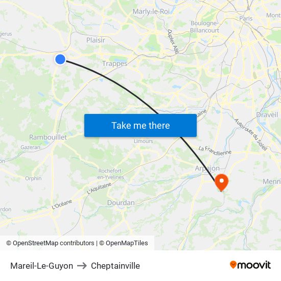 Mareil-Le-Guyon to Cheptainville map