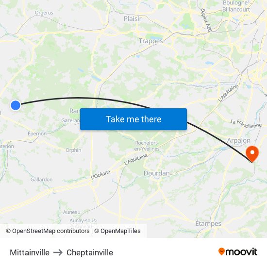 Mittainville to Cheptainville map