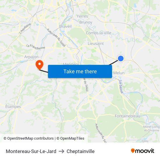 Montereau-Sur-Le-Jard to Cheptainville map