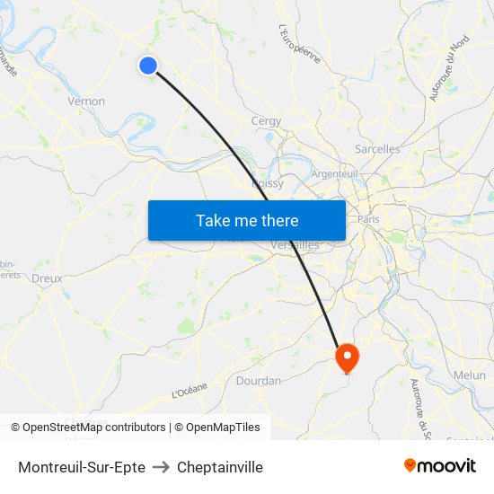 Montreuil-Sur-Epte to Cheptainville map