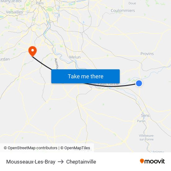 Mousseaux-Les-Bray to Cheptainville map