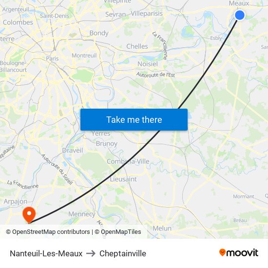 Nanteuil-Les-Meaux to Cheptainville map