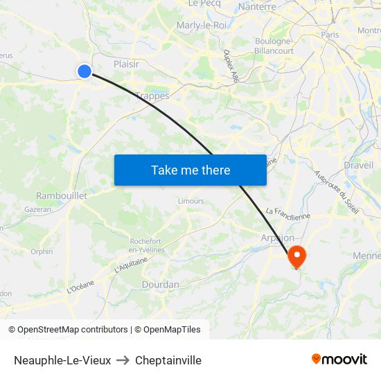 Neauphle-Le-Vieux to Cheptainville map