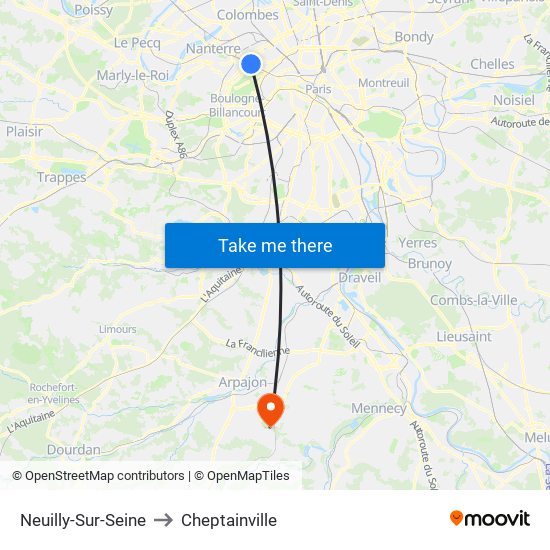Neuilly-Sur-Seine to Cheptainville map