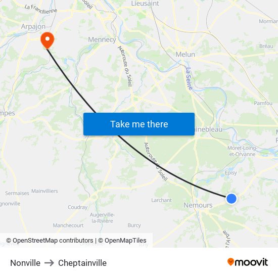 Nonville to Cheptainville map