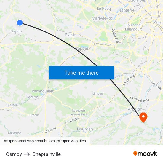 Osmoy to Cheptainville map