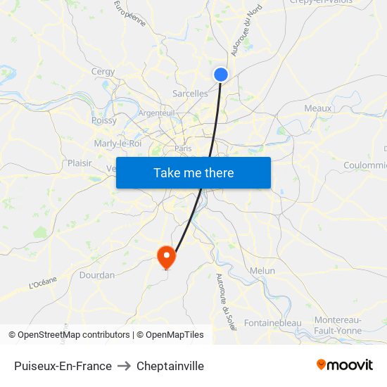 Puiseux-En-France to Cheptainville map