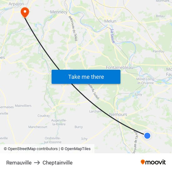 Remauville to Cheptainville map