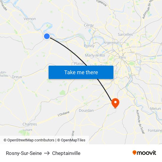 Rosny-Sur-Seine to Cheptainville map