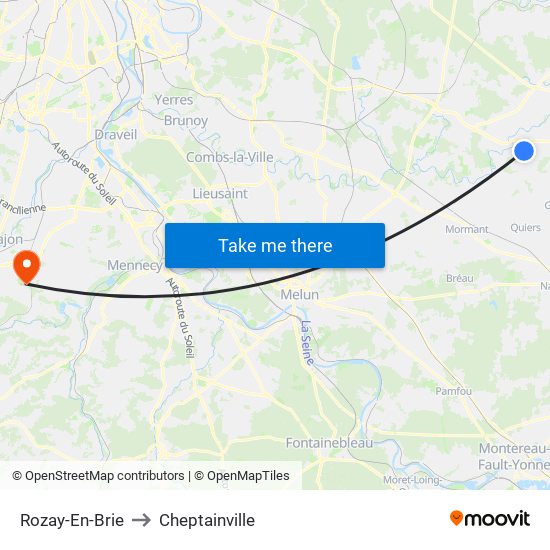 Rozay-En-Brie to Cheptainville map