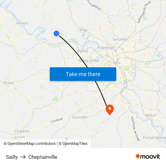 Sailly to Cheptainville map