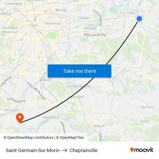 Saint-Germain-Sur-Morin to Cheptainville map