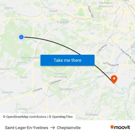 Saint-Leger-En-Yvelines to Cheptainville map