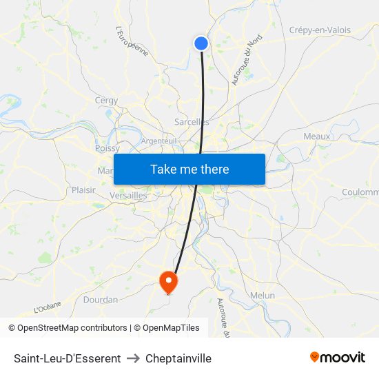 Saint-Leu-D'Esserent to Cheptainville map