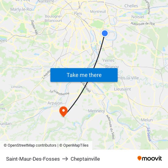 Saint-Maur-Des-Fosses to Cheptainville map