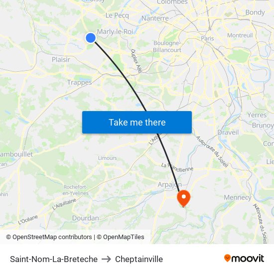 Saint-Nom-La-Breteche to Cheptainville map