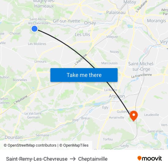 Saint-Remy-Les-Chevreuse to Cheptainville map