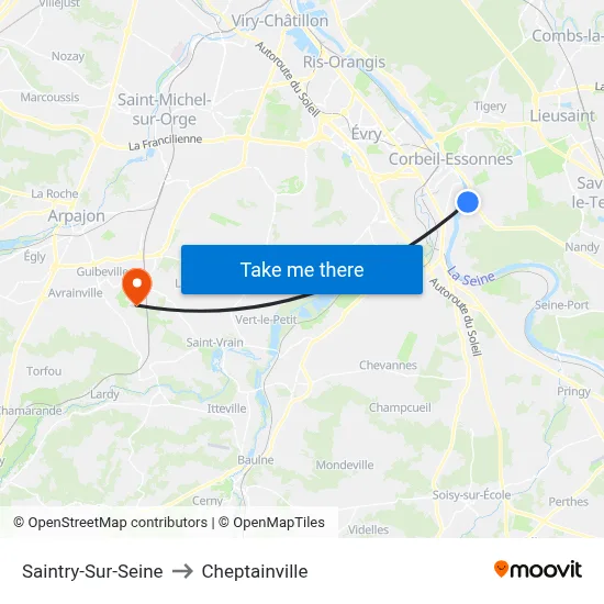 Saintry-Sur-Seine to Cheptainville map