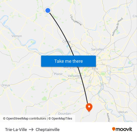 Trie-La-Ville to Cheptainville map