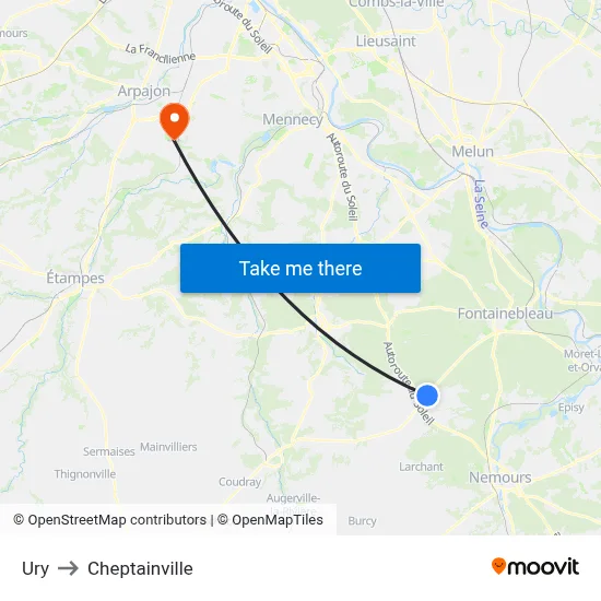 Ury to Cheptainville map