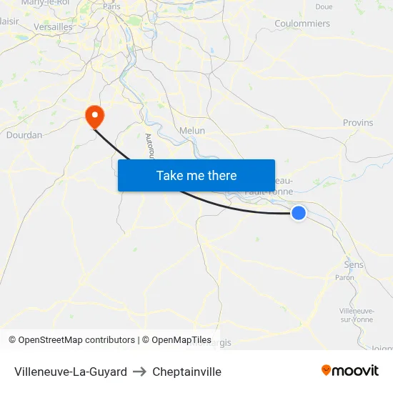 Villeneuve-La-Guyard to Cheptainville map