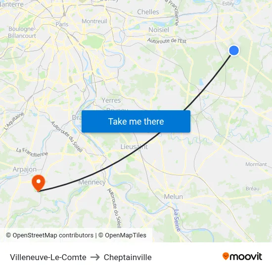 Villeneuve-Le-Comte to Cheptainville map