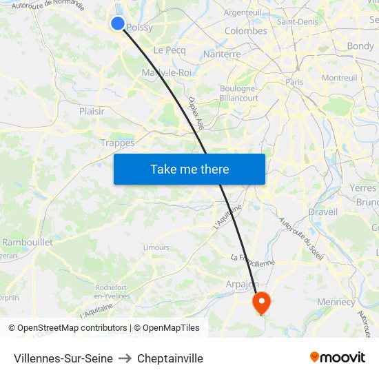 Villennes-Sur-Seine to Cheptainville map