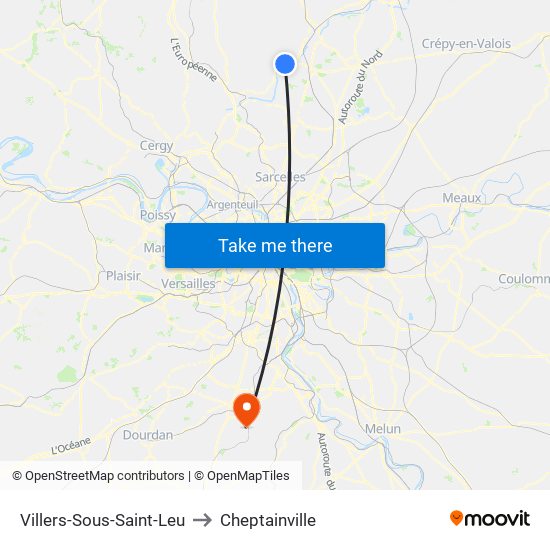 Villers-Sous-Saint-Leu to Cheptainville map