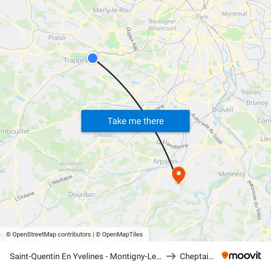 Saint-Quentin En Yvelines - Montigny-Le-Bretonneux to Cheptainville map