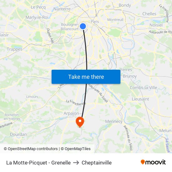 La Motte-Picquet - Grenelle to Cheptainville map