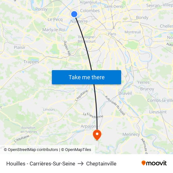 Houilles - Carrières-Sur-Seine to Cheptainville map