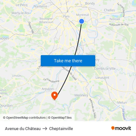 Avenue du Château to Cheptainville map