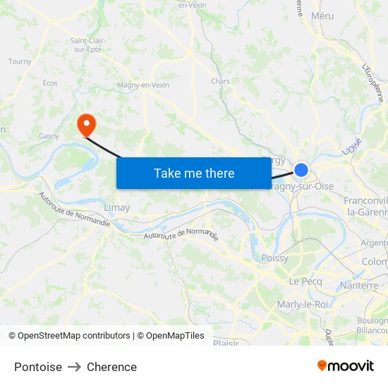 Pontoise to Cherence map