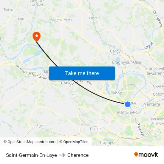 Saint-Germain-En-Laye to Cherence map