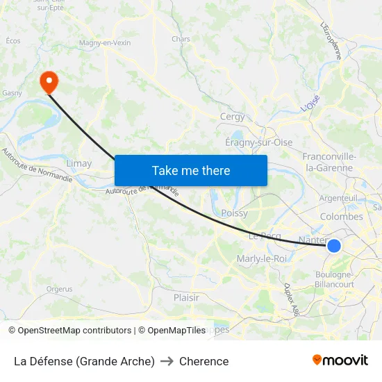 La Défense (Grande Arche) to Cherence map
