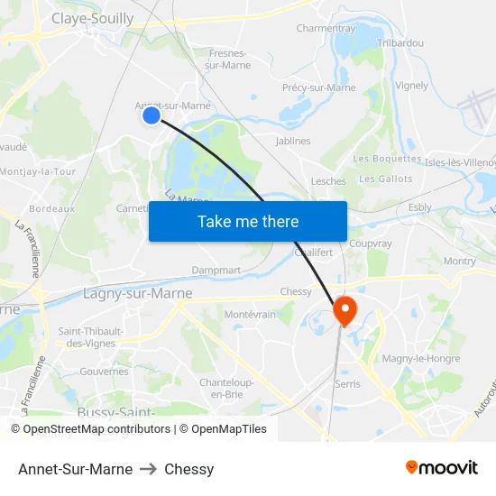 Annet-Sur-Marne to Chessy map
