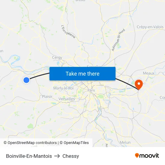 Boinville-En-Mantois to Chessy map