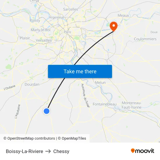 Boissy-La-Riviere to Chessy map