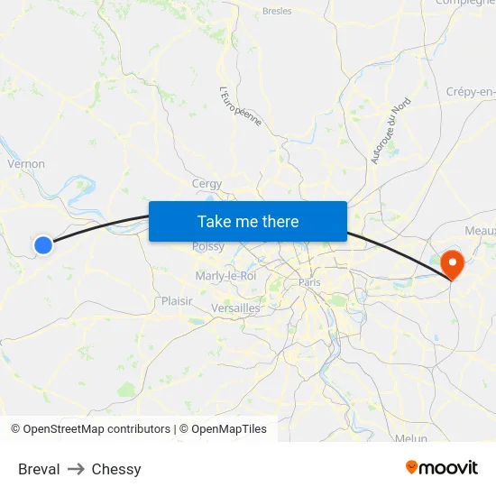Breval to Chessy map