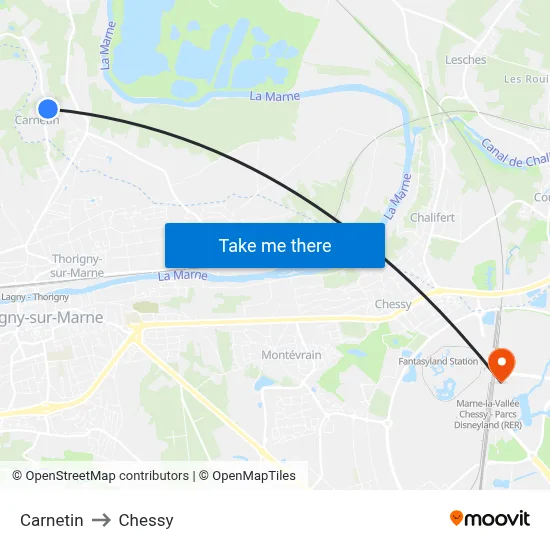 Carnetin to Chessy map