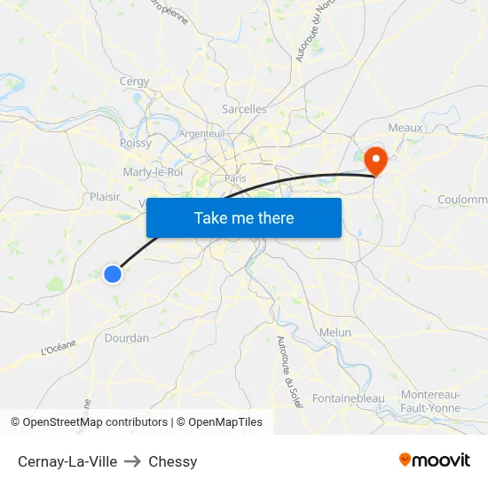 Cernay-La-Ville to Chessy map