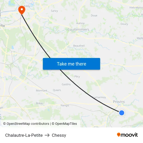 Chalautre-La-Petite to Chessy map
