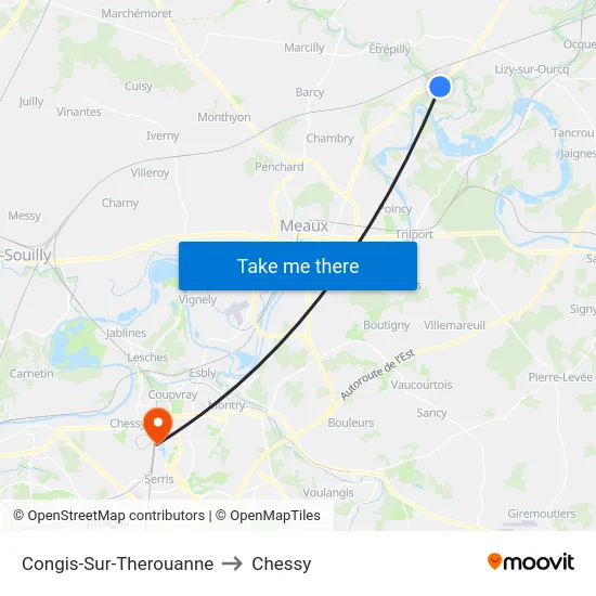 Congis-Sur-Therouanne to Chessy map